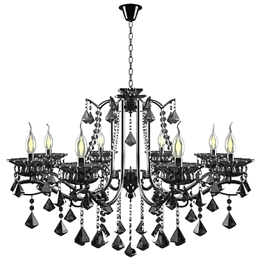 Elegant Black Chrome Chandelier 3D model image 1 