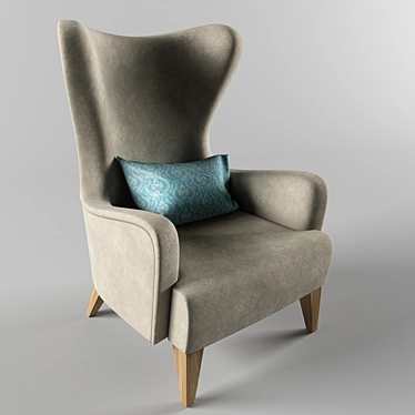 Classic Comfort: Duke Lounge Chair 3D model image 1 