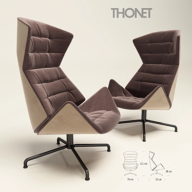 Thonet 808 Lounge Chair by Formstelle 3D model image 1 