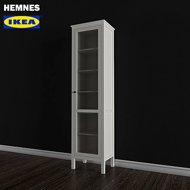 HEMNES White Stain Display Cabinet 3D model image 1 