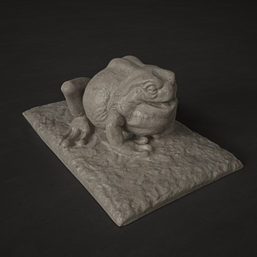 Title: Concrete Frog Sculpture 3D model image 1 