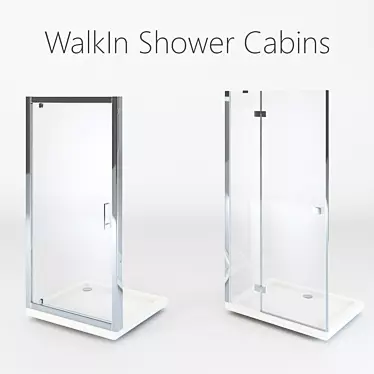 Sleek WalkIn Shower Cabins 3D model image 1 