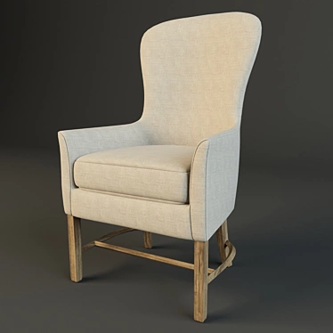 Elegant Sloan Fabric Armchair 3D model image 1 