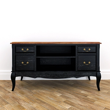 Belveder 28" Black TV Stand 3D model image 1 