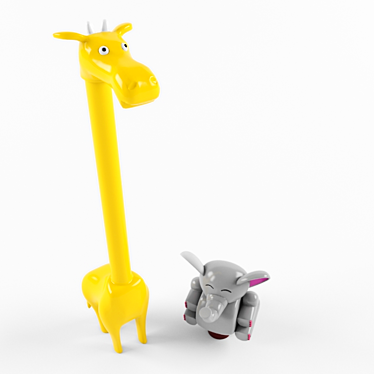 Safari Friends Elephant & Giraffe Toy 3D model image 1 