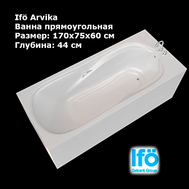 Arvika Rectangular Bath - 170x75 cm 3D model image 1 