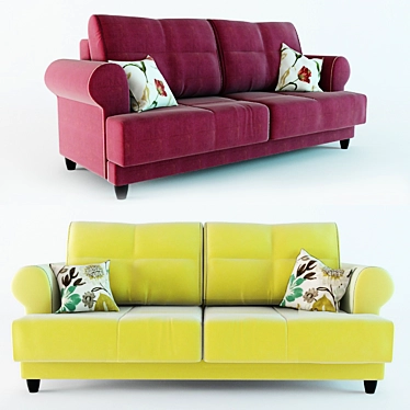 Elegant Flamenco Sofa, Belarus-made 3D model image 1 