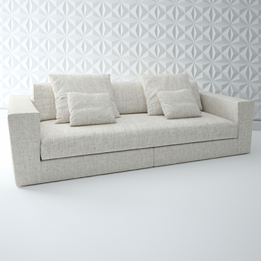 Sleek Italian White Sofa - ASAMI W8 3D model image 1 