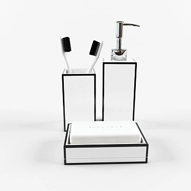 ZARA Black and White Bathroom Set 3D model image 1 