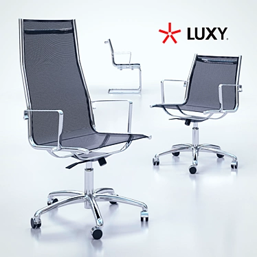 Luxy Light-Mesh Chairs: Modern Textured Seating 3D model image 1 