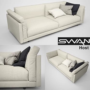 SWAN Host L206 Sofa: Elegant and Spacious 3D model image 1 
