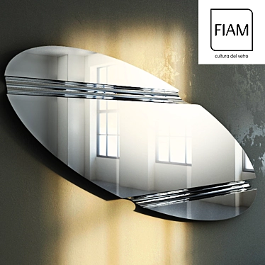 Fiam Mirror - Wing Elliptical Wall Art 3D model image 1 
