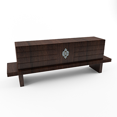 Elegant Wood Cabinet: W190cmxD45cmxH70cm 3D model image 1 