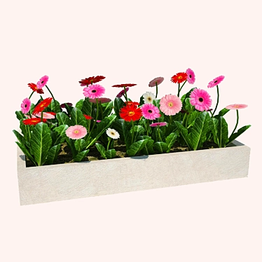 Charming Flower Bed - Perfect Exterior Accent 3D model image 1 