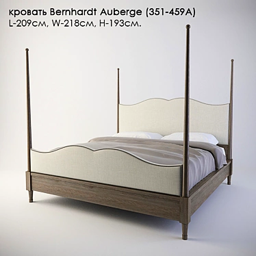 Elegant Bernhardt Auberge Bed 3D model image 1 
