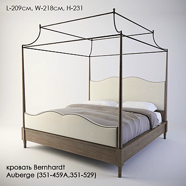 Luxury Bernhardt Auberge Bed - Elegant and Stylish 3D model image 1 