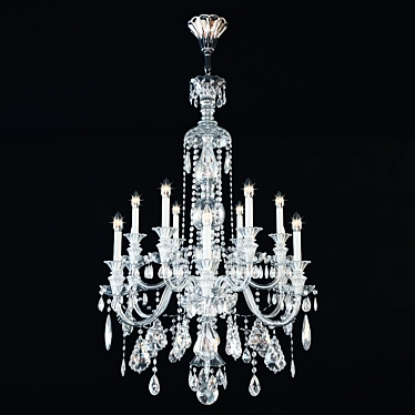 Elegant Heritage Handcut Crystal Chandelier 3D model image 1 