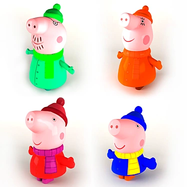 Peppa Pig with his family.