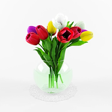 Elegant Tulip Scene 3D model image 1 