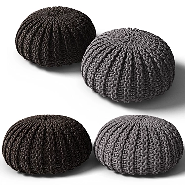 Cozy Knitted Poof 3D model image 1 