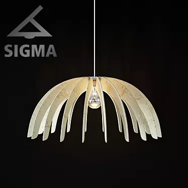 Eco Wood Suspension Lamp 3D model image 1 