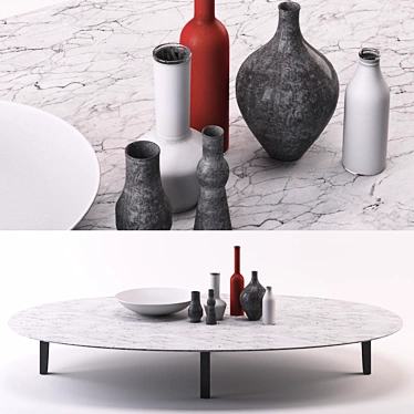 Modern Concrete Decor Set 3D model image 1 