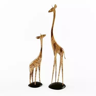 Graceful Giraffe Figurine 3D model image 1 
