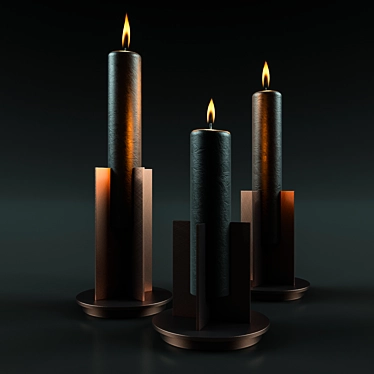Elegant Glow: Handcrafted Decorative Candle 3D model image 1 