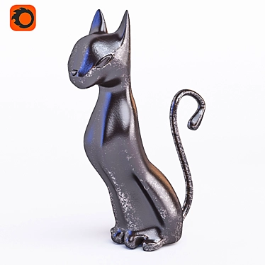 Graceful Cat Statuette 3D model image 1 