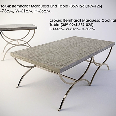 Bernhardt Marquesa Cocktail Table - Elegant and Versatile 3D model image 1 
