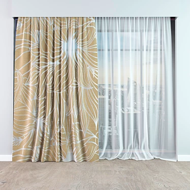 Elegant Drapes - MaxVray+obj+Textur 3D model image 1 