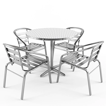 Sleek Aluminum Outdoor Set 3D model image 1 