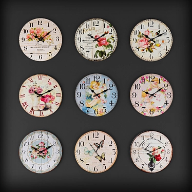 Stylish Wall Clock Collection 3D model image 1 