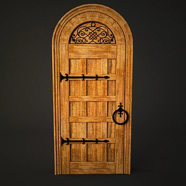 Elegant Arched Wine Room Door 3D model image 1 