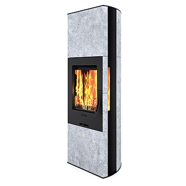 Contura 35T: Stylish Glass-Paneled Fireplace 3D model image 1 