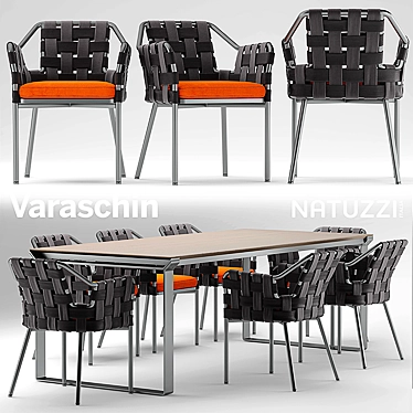 Stylish Varaschin Chair & Natuzzi Table 3D model image 1 