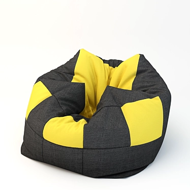 Cozy Cube Pouf: Yellow Comfort 3D model image 1 