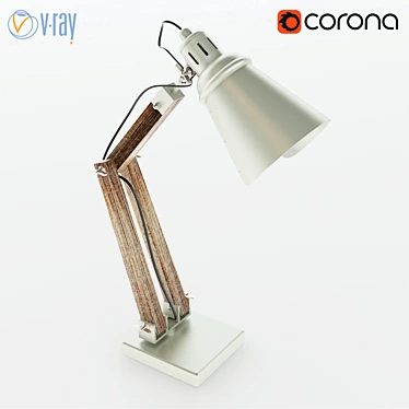 Rustic Industrial Handcrafted Table Lamp 3D model image 1 