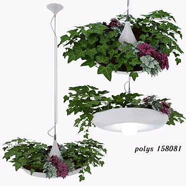 Babylon Plantable Lamp: Innovative Hanging Light 3D model image 1 