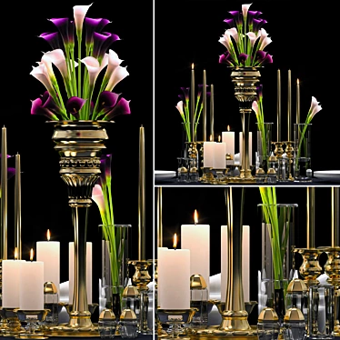 Elegant Floral Vase Collection 3D model image 1 