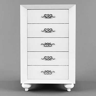 Stylish Chest of Drawers 3D model image 1 