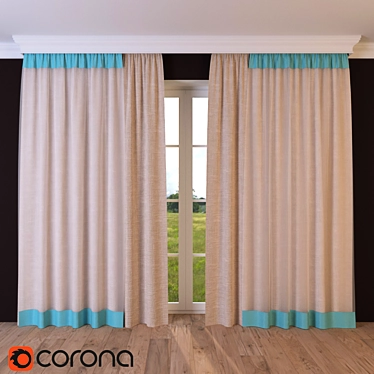 Scandi Blind: Stylish Scandinavian-style Curtain 3D model image 1 