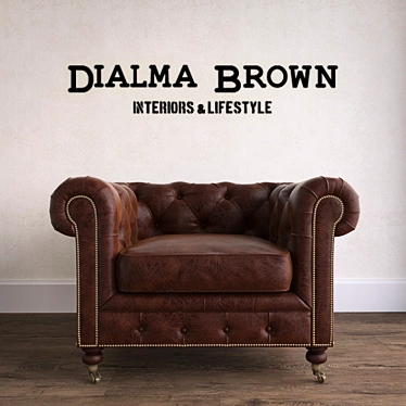 Dialma Brown Armchair: Deluxe Comfort 3D model image 1 