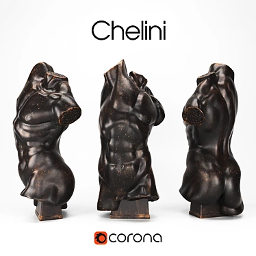 CHELINI Wooden Art Torso 241 3D model image 1 