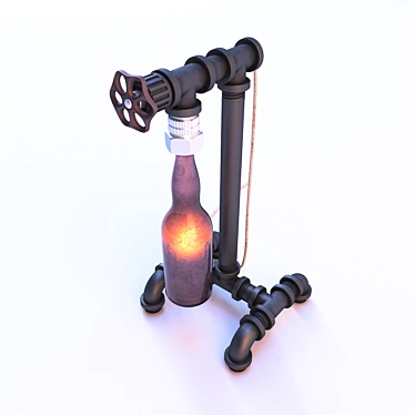 Vintage Loft Bottle Table Lamp 3D model image 1 