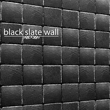 Sleek Black Slate Tiles 3D model image 1 