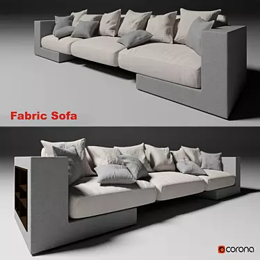 Modern Style Sofa with Shelves 3D model image 1 
