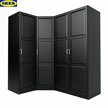 Ikea Paks Corner Cabinet - Black/Brown 3D model image 1 