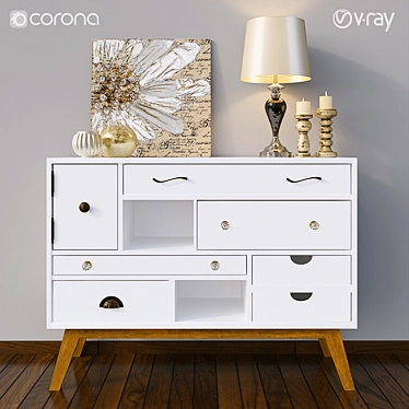 Lydia Chest of Drawers & Decor Set 3D model image 1 