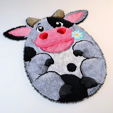 Cow-Print Kids Rug 3D model image 1 